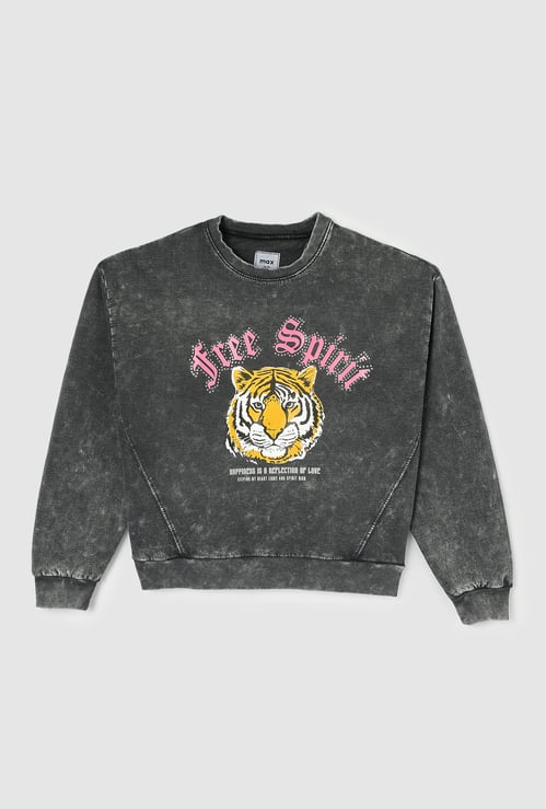 Girls Graphic Printed Sweatshirt