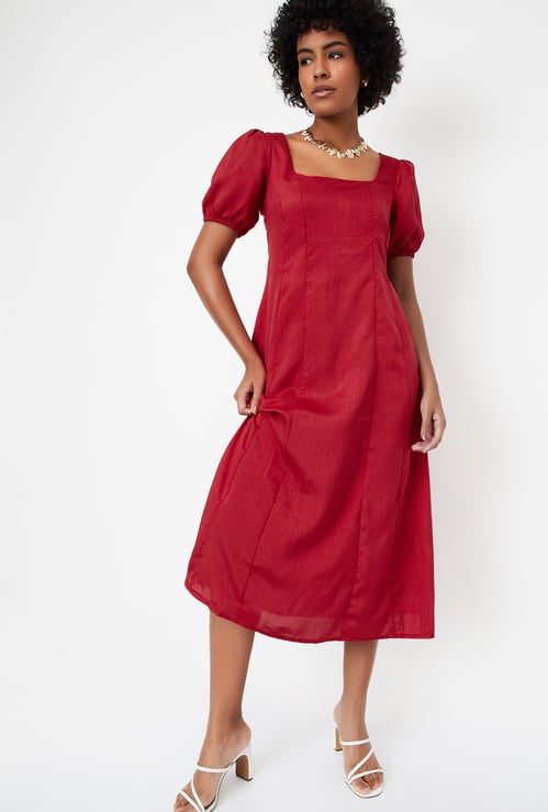 Women Solid Panelled Dress