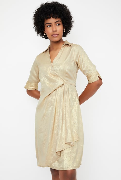 Women Shimmer Wrap Dress