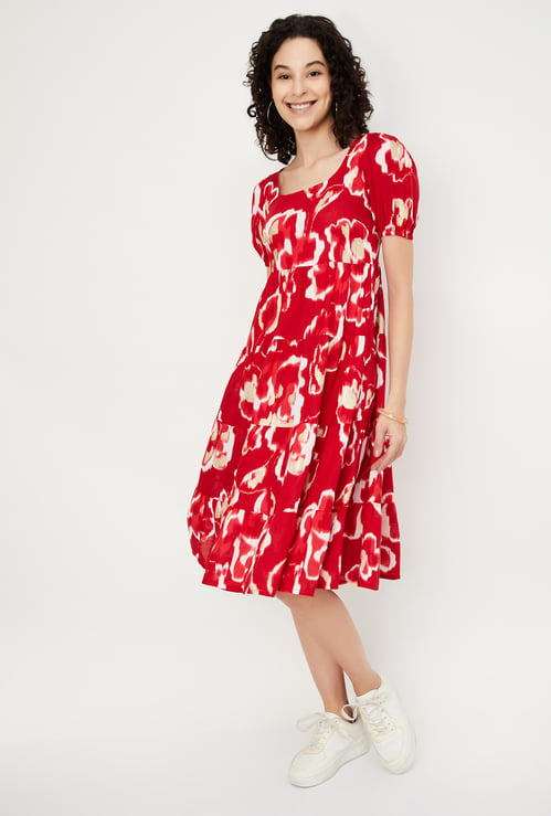 Women Printed Tiered Dress