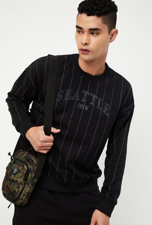 Men Striped Athleisure Sweatshirt