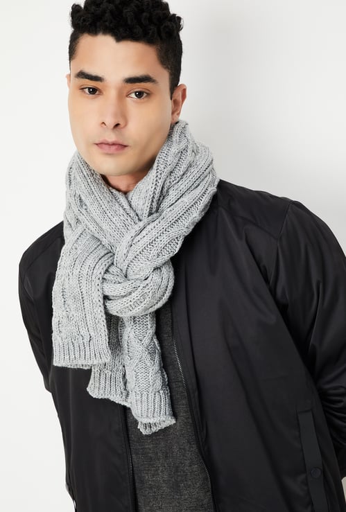 Men Cable Knit Muffler
