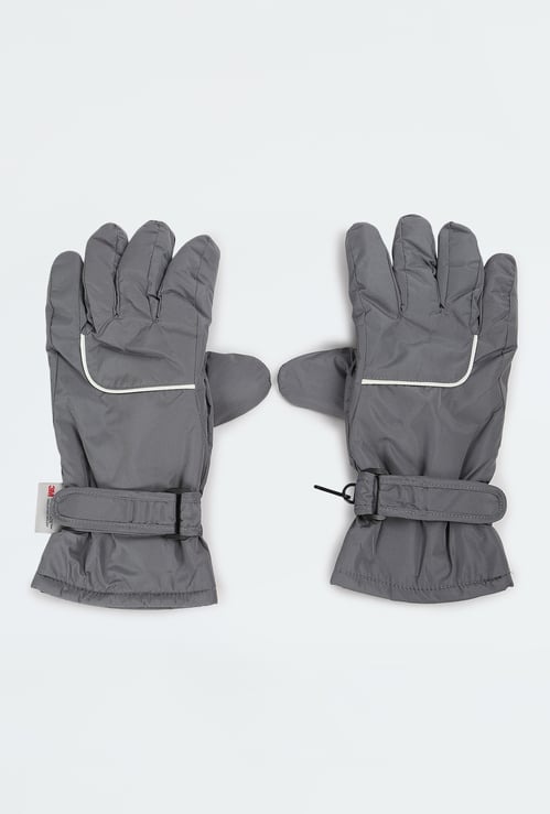 Women Solid Puffer Gloves