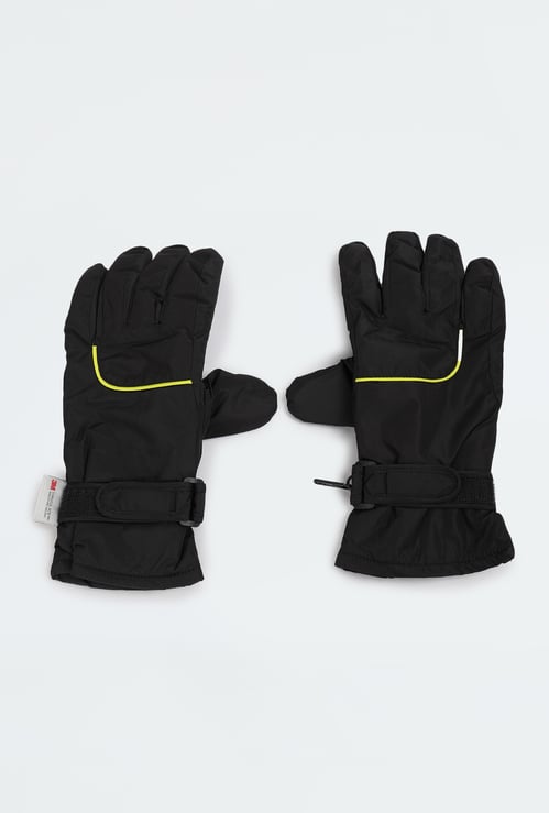 Women Solid Puffer Gloves