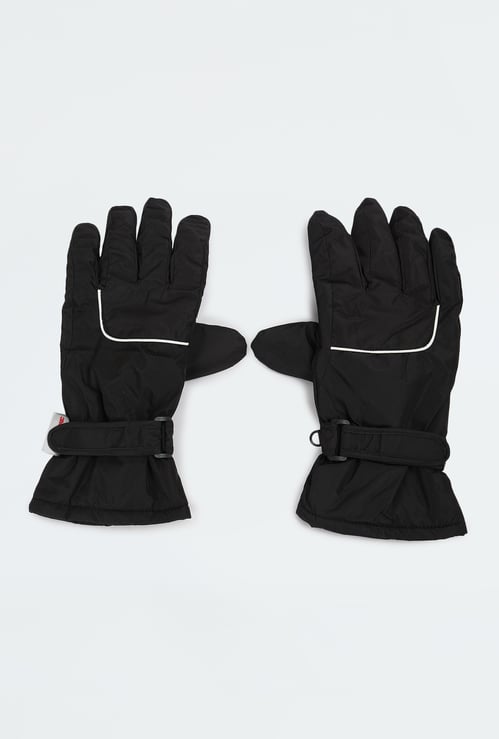 Men Solid Puffer Gloves