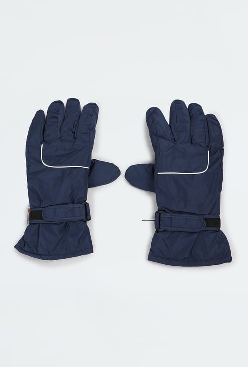 Men Solid Puffer Gloves
