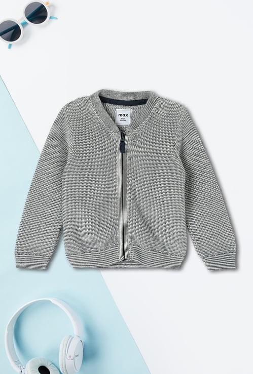 Boys Knitted Front Open Sweater
