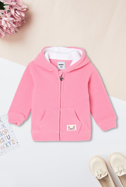 Girls Solid Hooded Sweatshirt