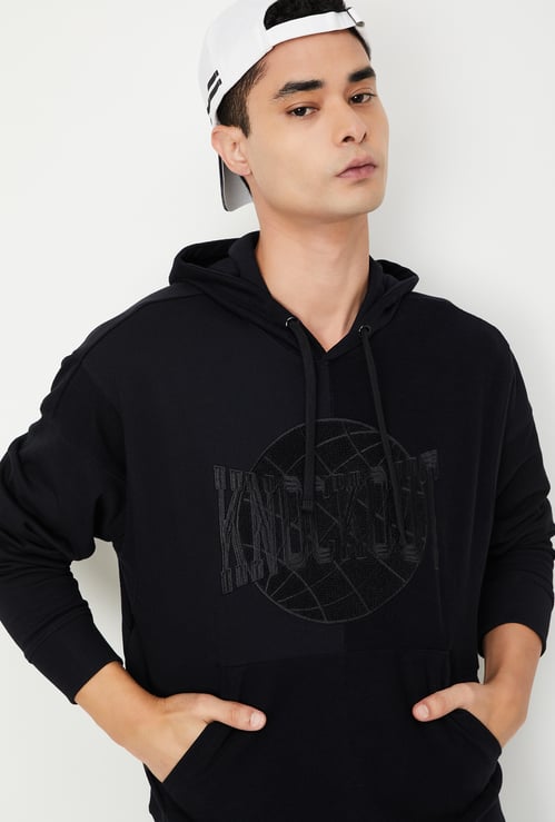 Men Embroidered Hooded Sweatshirt