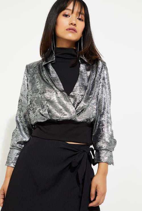 ALAYA F x URB_N Women Shimmer Layered Jacket