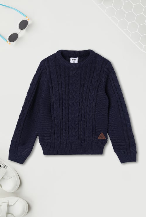 Boys Braided Knit Sweater