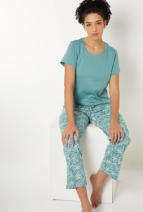 Women Floral Printed PJ Set