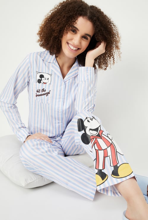 Women Mickey Mouse Printed PJ Set