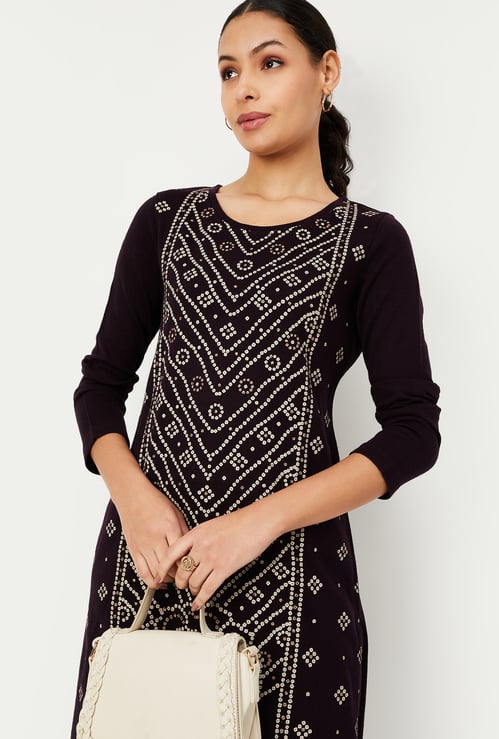 Women Printed Winter Kurta