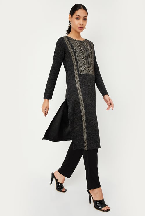 Women Printed Winter Kurta