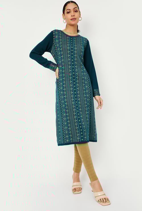 Women Jacquard Winter Kurta