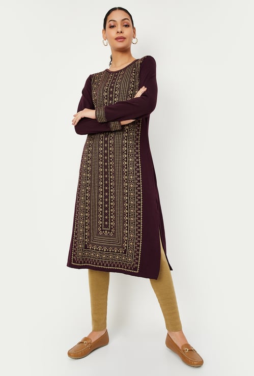 Women Jacquard Winter Kurta