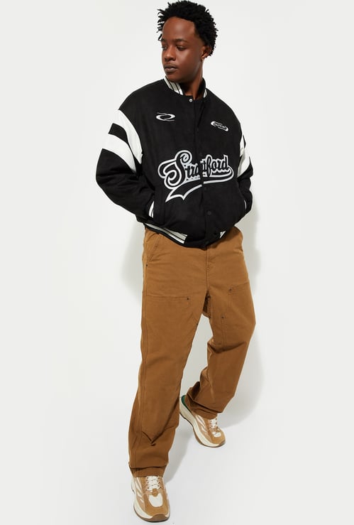 URB_N Men Printed Varsity Jacket