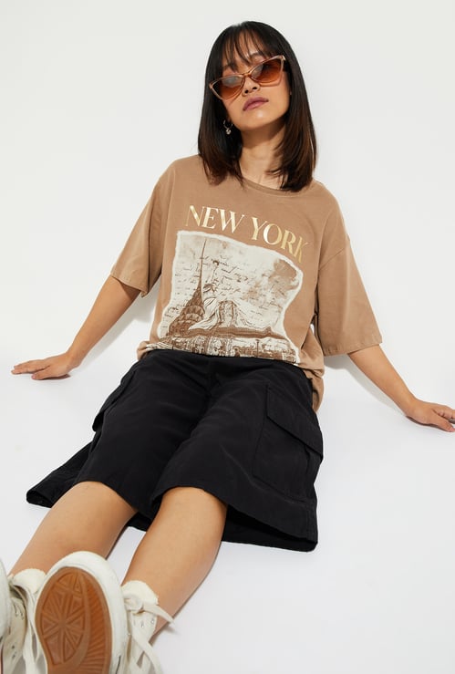 URB_N Women Oversized Graphic Printed T-shirt