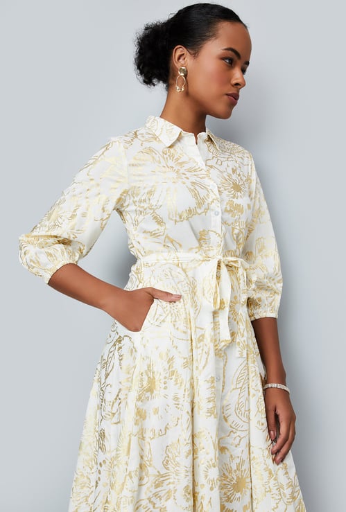 Kalki x Max Women Foil Printed Shirt Dress