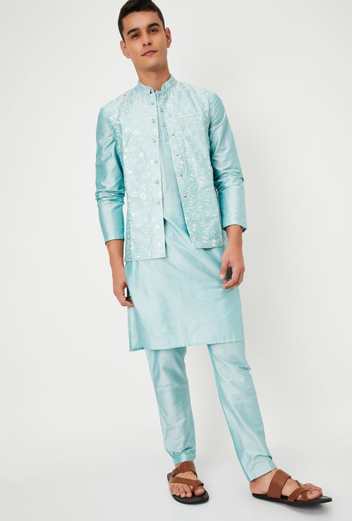 Men Solid Kurta Set with Nehru Jacket