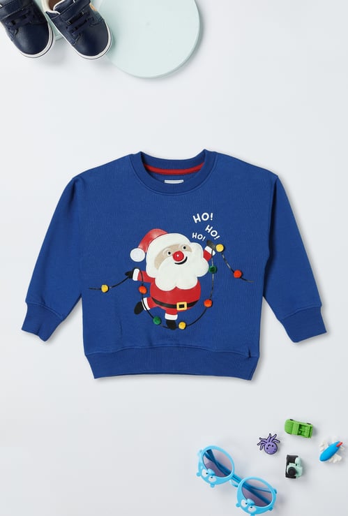 Boys Santa Claus Printed Sweatshirt