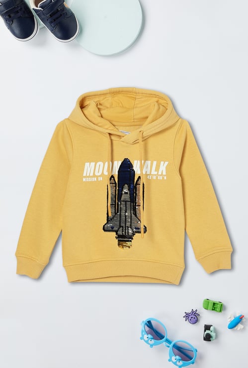 Boys Sequinned Hooded Sweatshirt