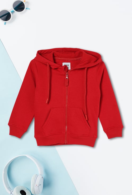 Boys Solid Hooded Sweatshirt