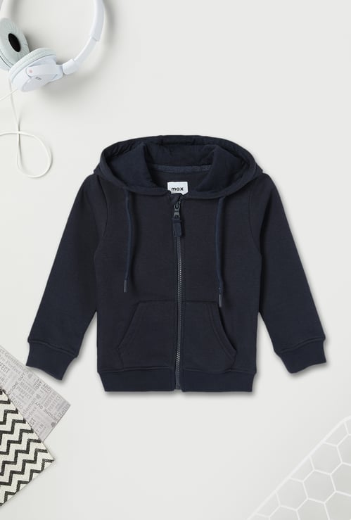 Boys Solid Hooded Sweatshirt