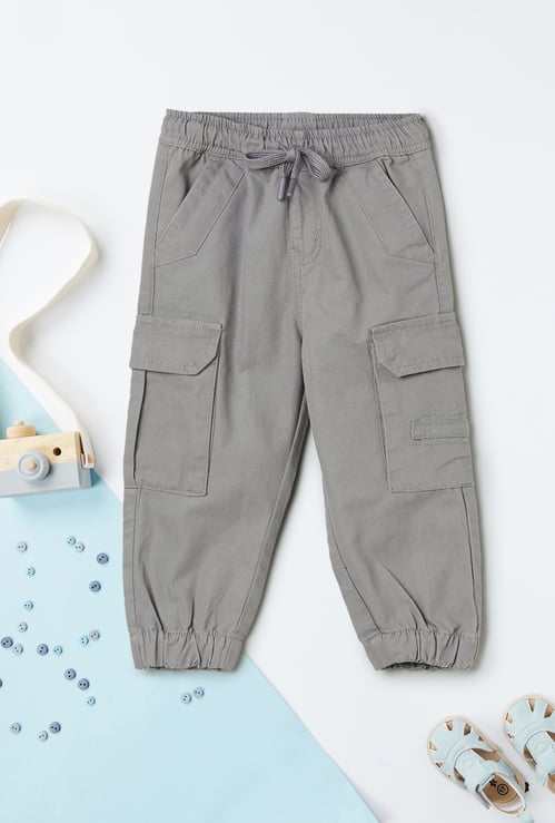 Boys Solid Cargo Joggers