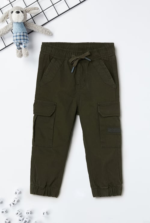 Boys Solid Cargo Joggers