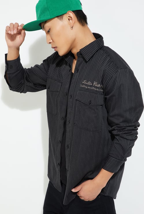 URB_N Men Relaxed Fit Striped Casual Shirt