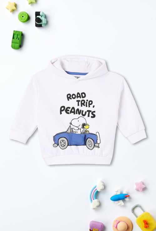 Boys Snoopy Print Hooded Sweatshirt