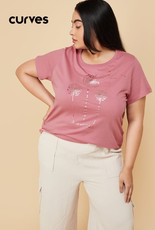 Women Metallic Printed T-shirt