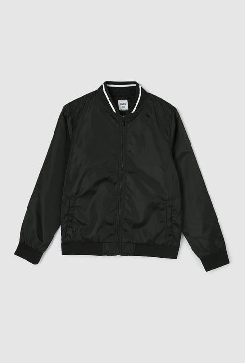 Boys Solid Bomber Jacket