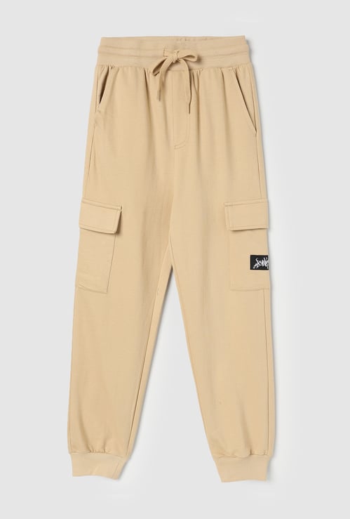 Boys Solid Cargo Joggers