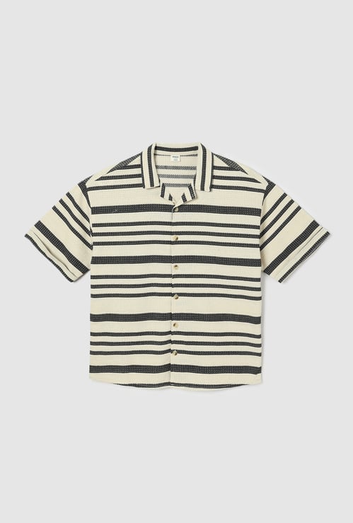 Boys Oversized Striped Resort Shirt