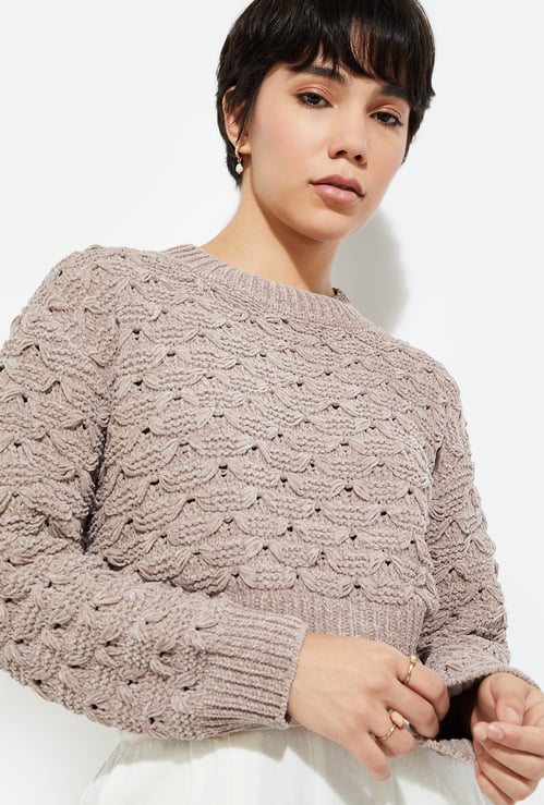 URB_N Women Chenille Knit Sweater