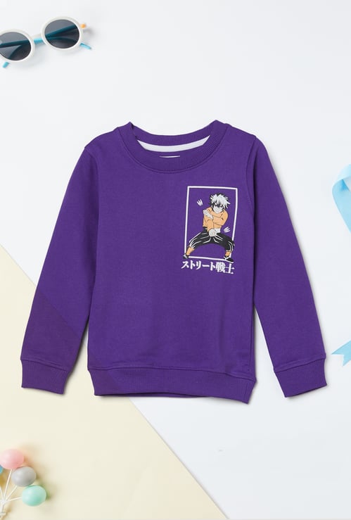 Boys Anime Printed Sweatshirt