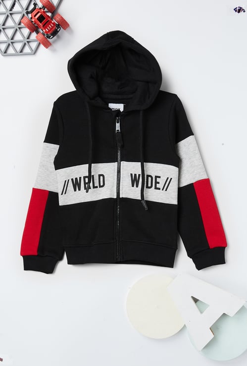Boys Colourblock Hooded Sweatshirt