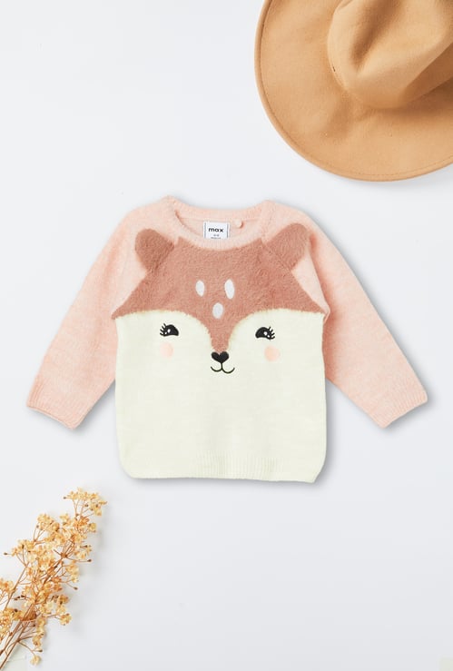 Girls Fox Fuzzy Sweater