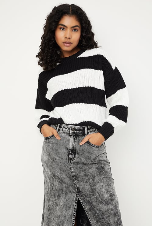 Women Striped Knitted Sweater