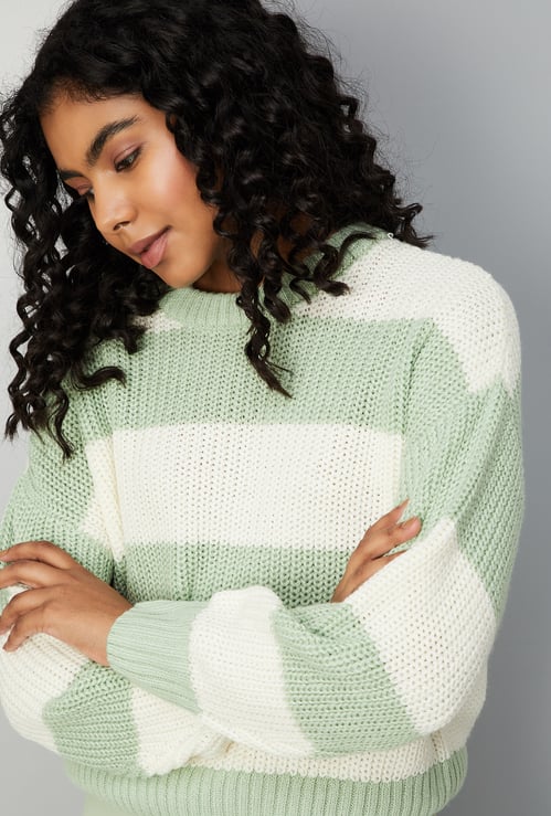 Women Striped Knitted Sweater