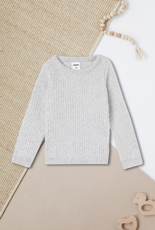 Girls Metallic Knit Sweater