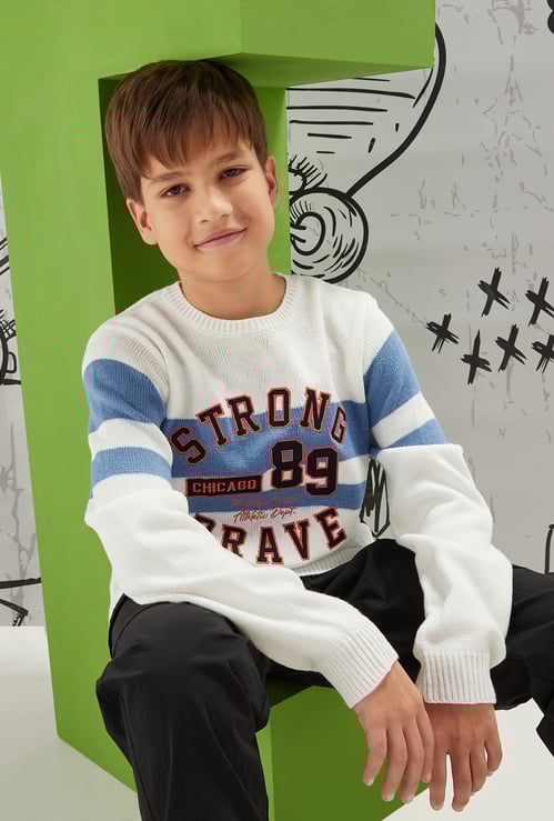 Boys Varsity Applique Sweater