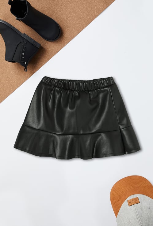 Girls Solid A-line Skirt