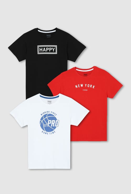 Boys Printed T-shirt - Pack of 3