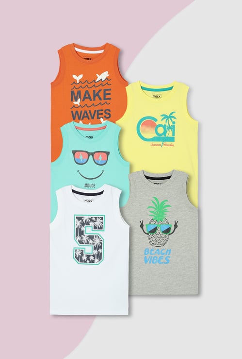 Boys Graphic Printed T-shirt - Pack of 5