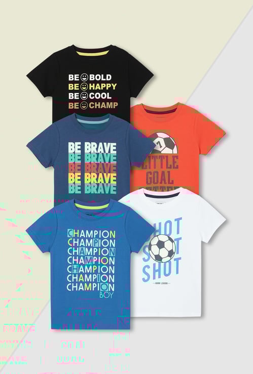Boys Graphic Printed T-shirt - Pack of 5