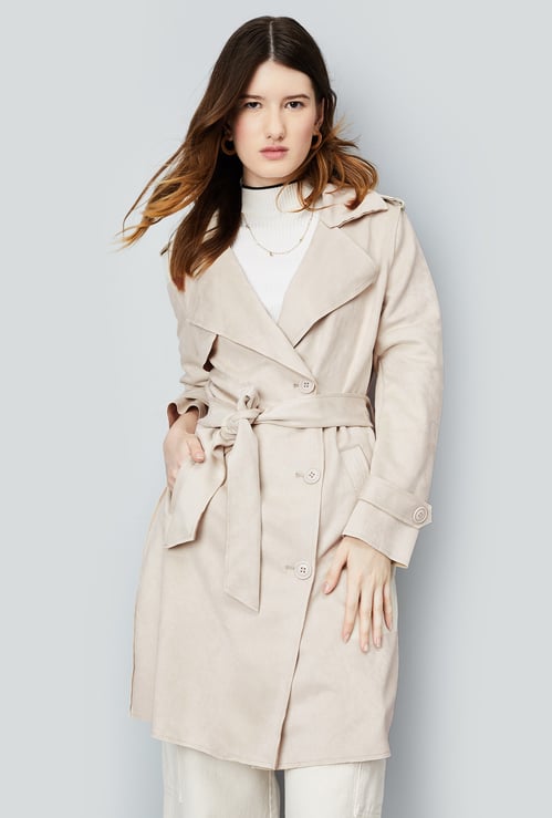 Women Lapel Collared Coat